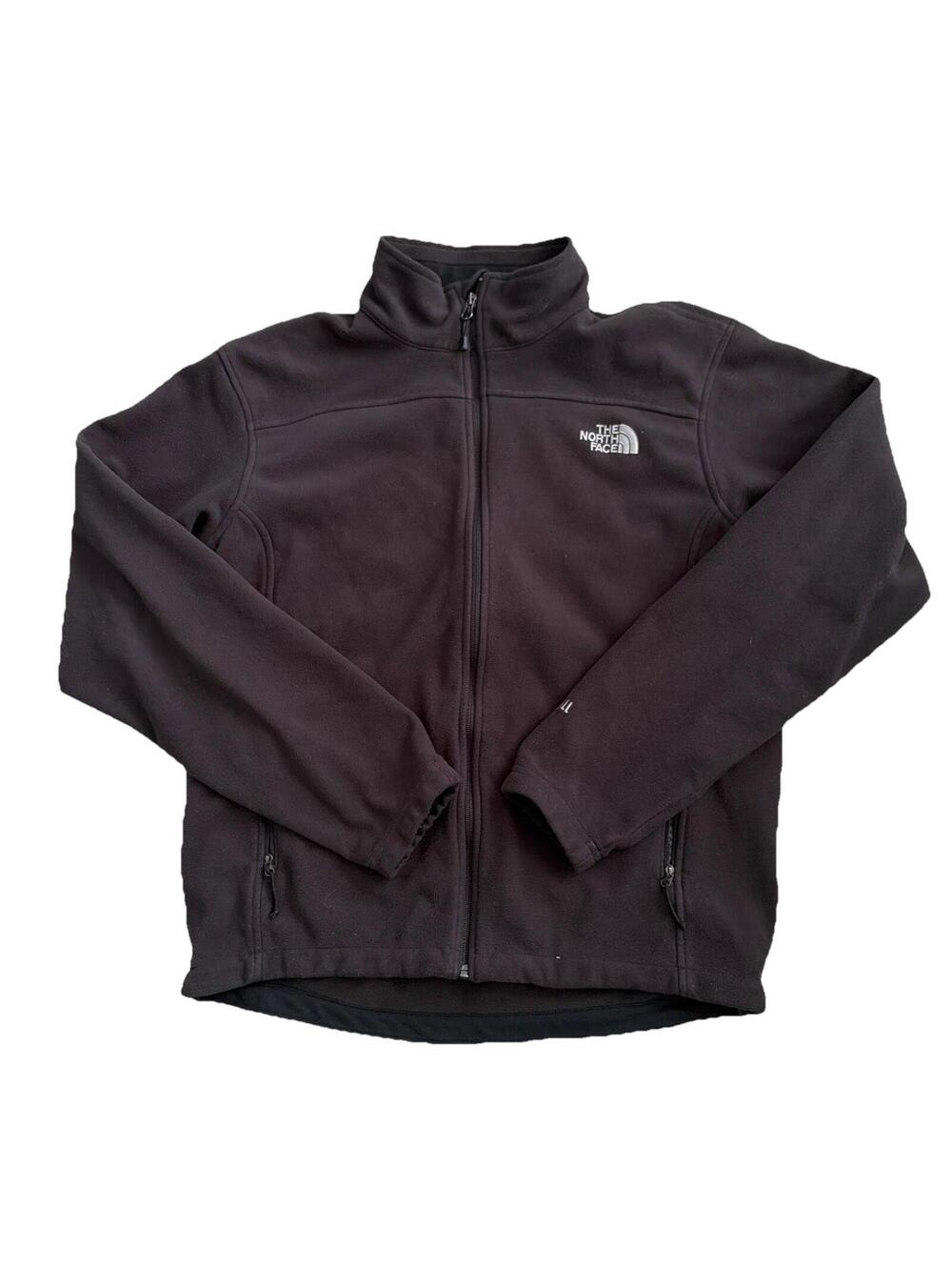 The North Face Men's Black Full Zip Fleece Jacket Logo Size M Outdoor Windwall